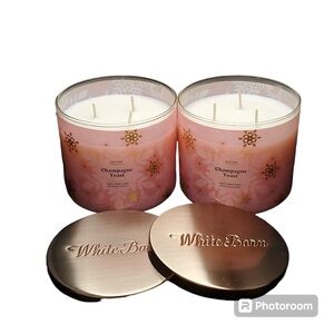 Holiday 3 wick bbw candles (champagne toast) set of 2